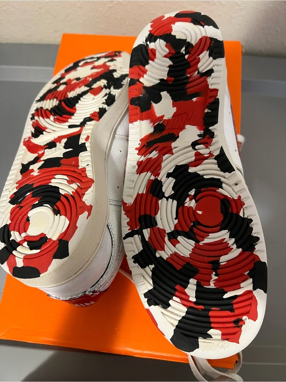 Nike court low vision White & Red Men's Low-Top